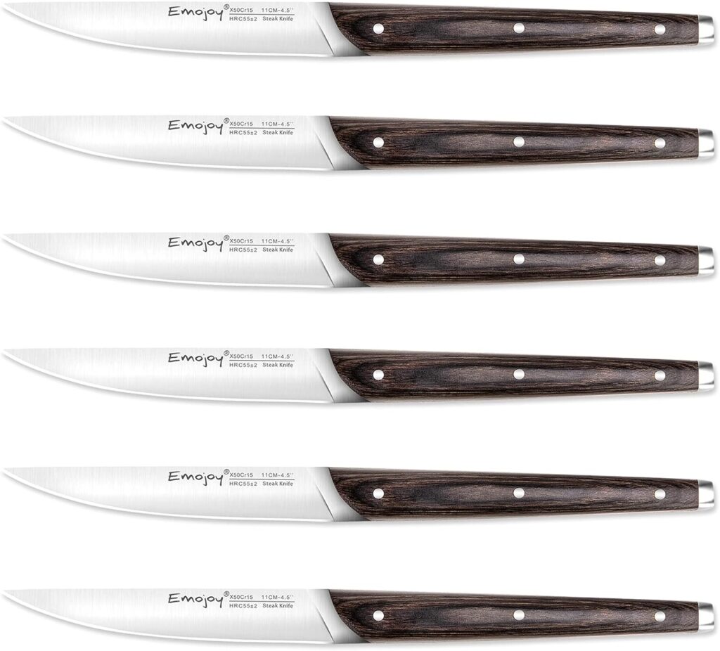 Emojoy 6pcs Steak Knives Set