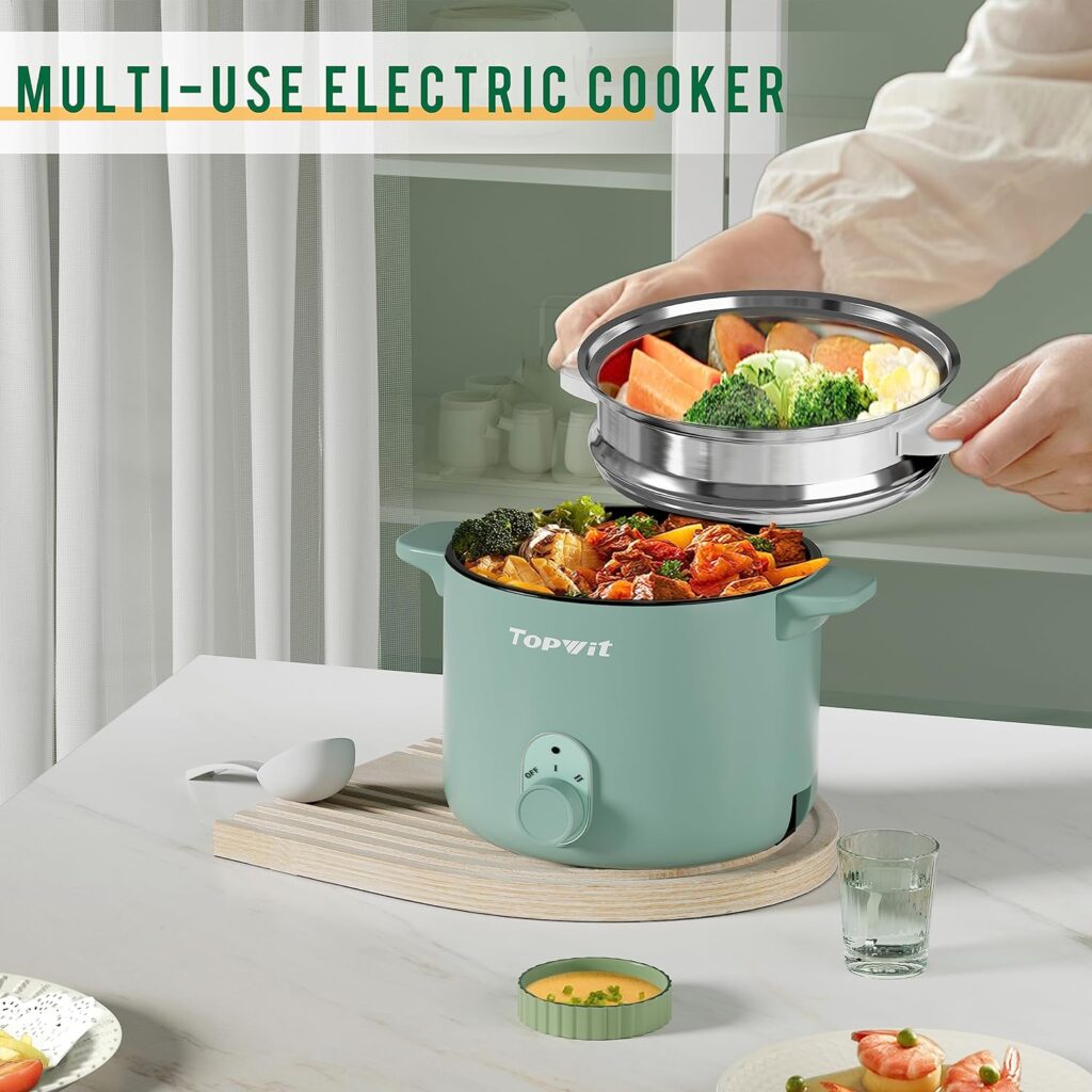 Topwit 1.5L Electric Hot Pot with Steamer-Money Saved Deals