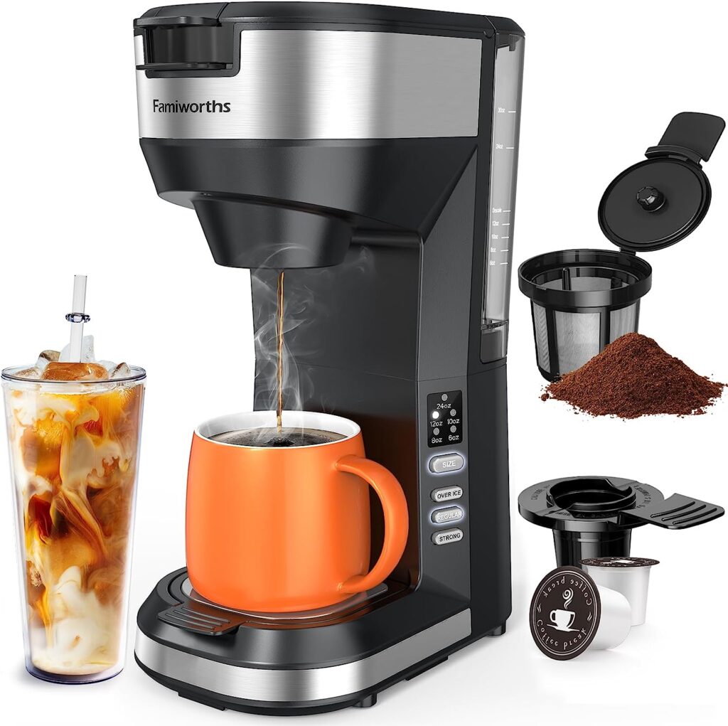 Famiworths 3 In 1 Versatile Coffee Maker for K Cups and Ground Coffee-Money Saved Deals