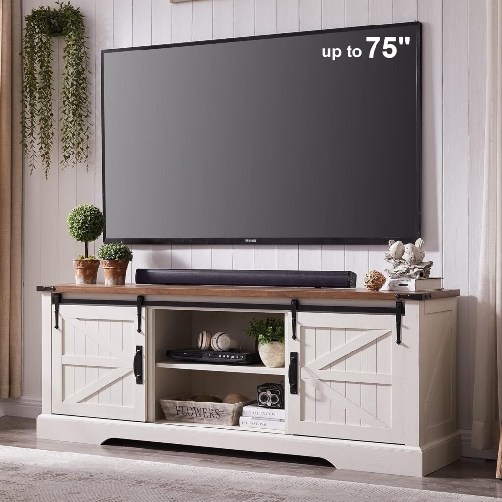 OKD Farmhouse TV Stand for 75 Inch TV