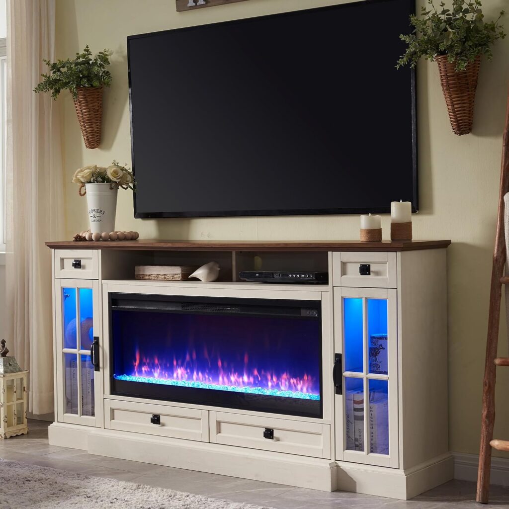 OKD Fireplace TV Stand for 80 Inch TV