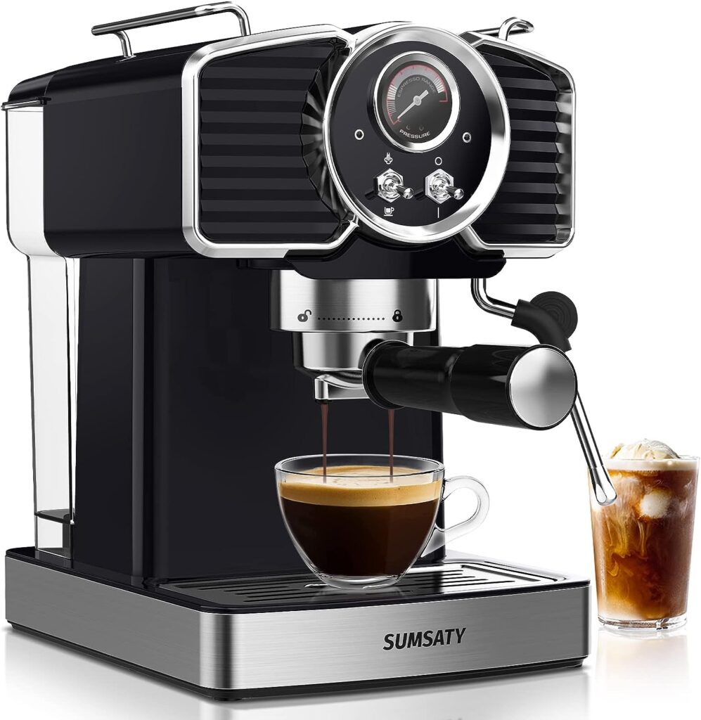 SUMSATY Espresso Coffee Machine Deal, EM3203 – Vintage Black